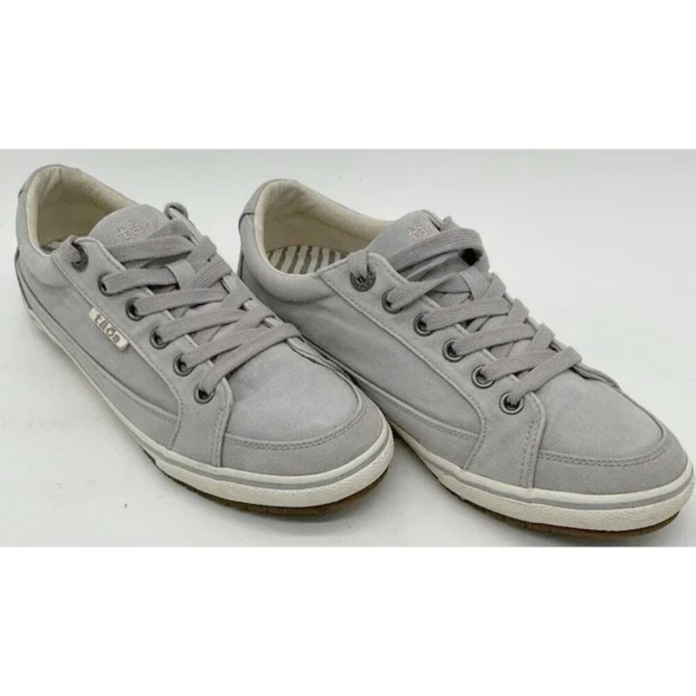 Taos Moc Star Womens 8 Canvas Sneakers MST-13482A Comfort Shoes Low Lace Up Grey
